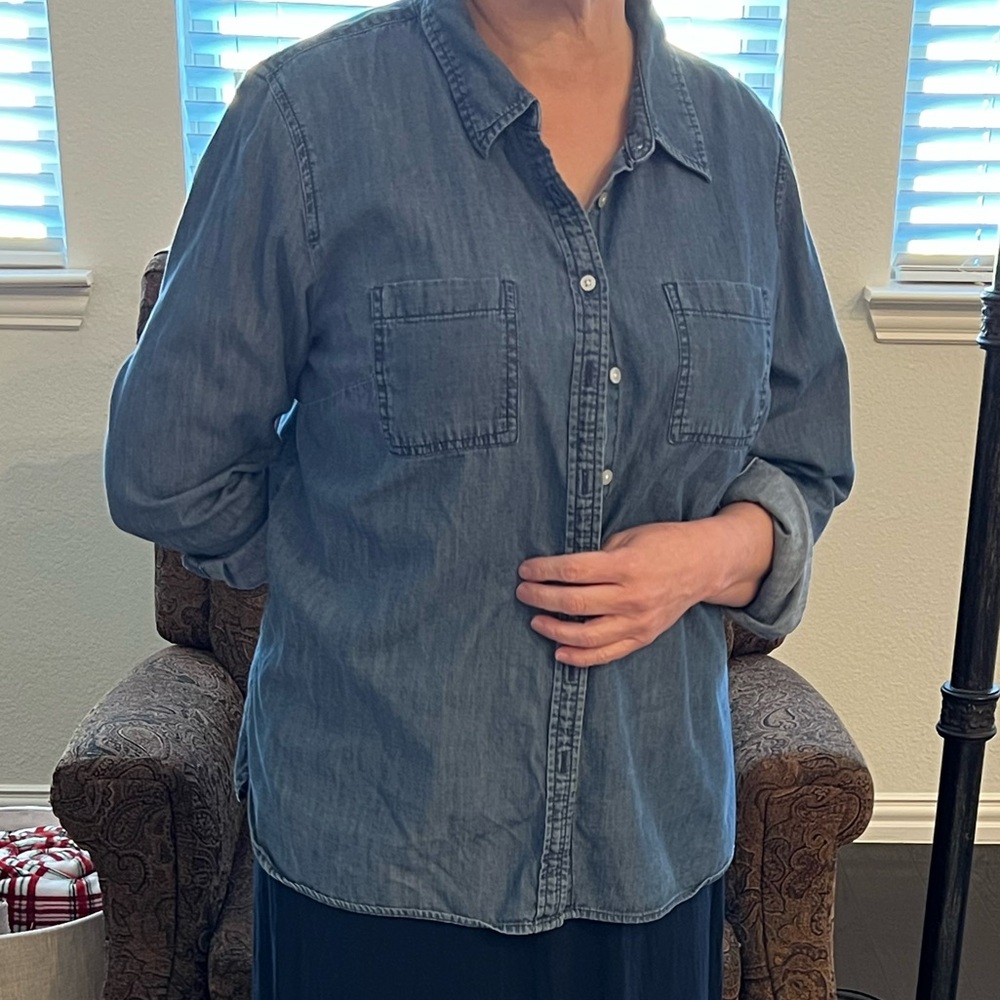 Talbots Denim Button-Up Shirt